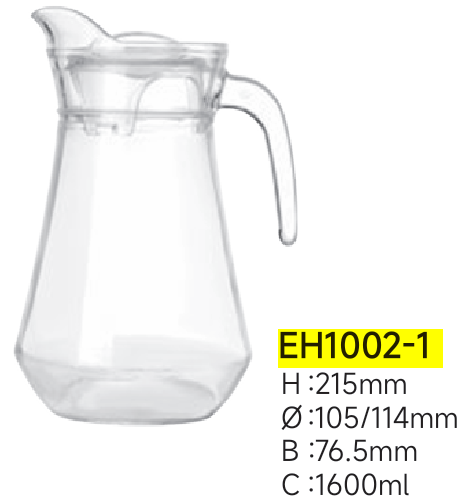 GLASS JUG WITH LID 1300ML